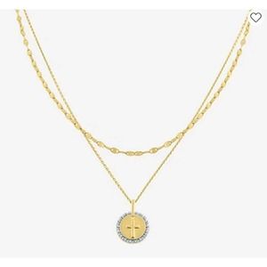 Gold double necklace